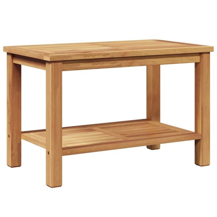 Table basse en bois de teck - vidaXL - 70x40x45 cm - Marron - Rangement intégré - Design moderne - Bois de teck massif