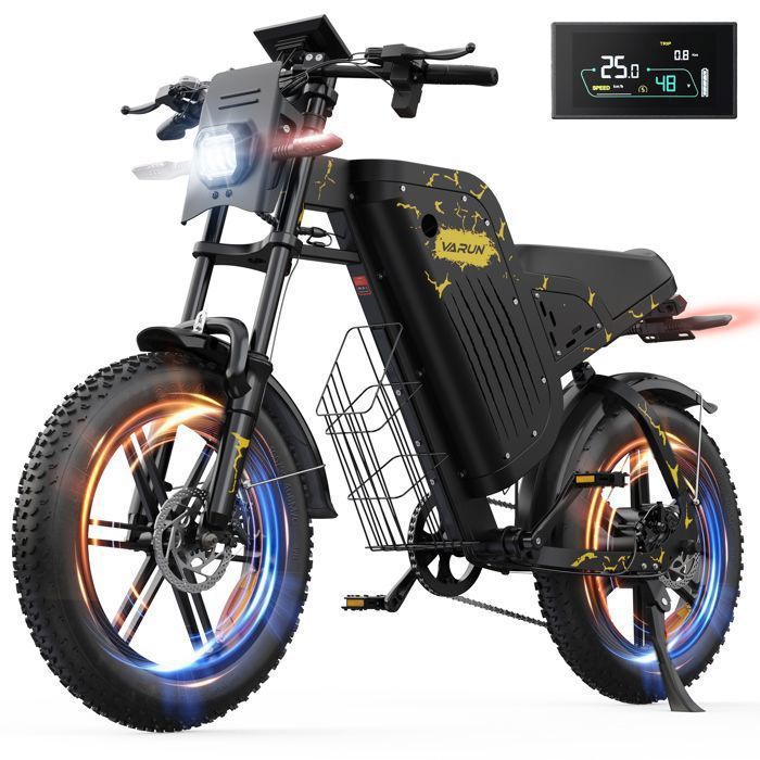 Tricycle Électrique Pliable Tout-Terrain – 45 Km Autonomie, 180 Kg, 3 Modes – Jaune – 2025