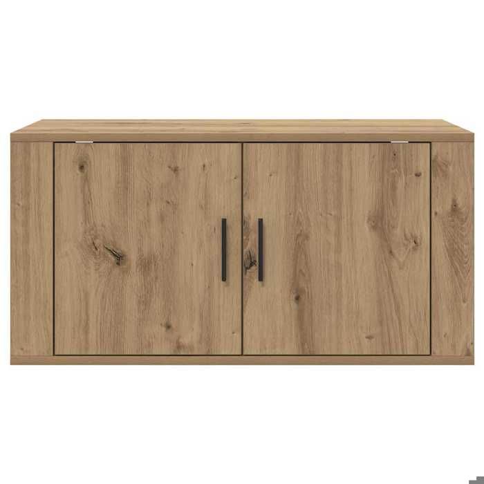 Printemps 2026 SoldesMeuble TV Suspendu - Armoire multimédia/Cabinet HIFI Mural - Montage mural chêne artisanal 80 x 345 x 40 cm