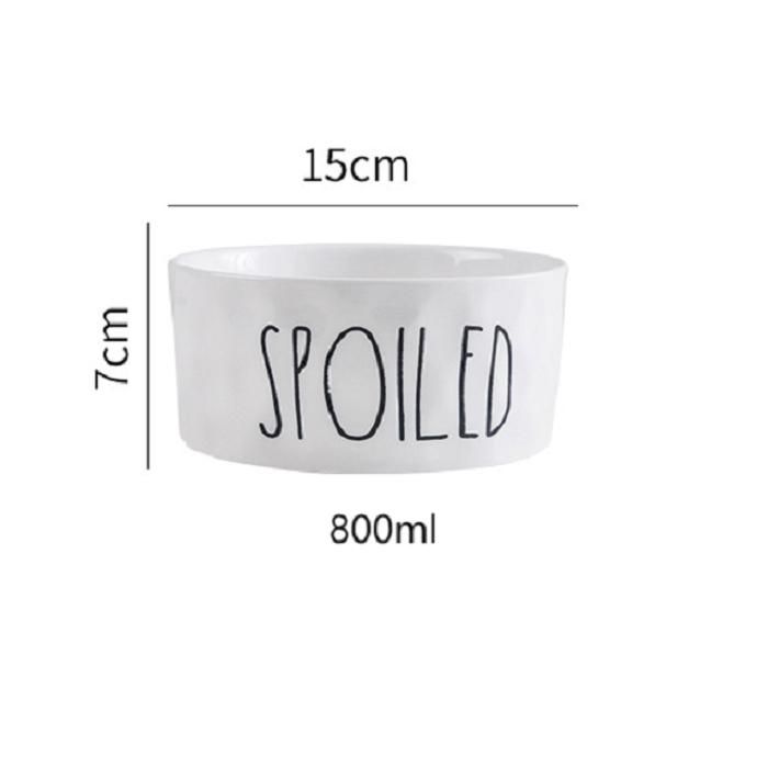 Bol en céramique pour animaux - Phoesky - 250 ml - Blanc - 12.2x4 cm - Durable - Pratique - Pour chiens et chats