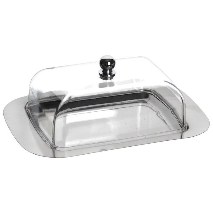 Beurrier en acier inoxydable - Orion - 18x12x8 cm - Argenté - Facile à nettoyer - Lave-vaisselle - Conserve la fraîcheur