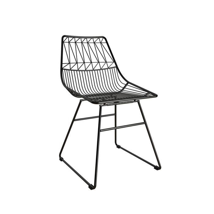 Astrid - Chaise de salle à manger en métal métallique noire
