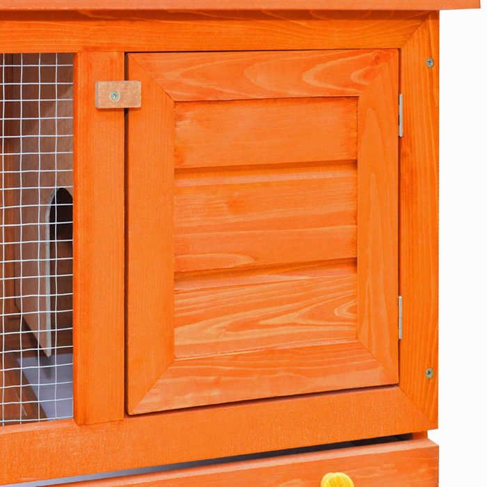 Solde 2026Poulailler pratique/parc à lapins Brun - Clapier dextérieur Enclos pour petits animaux 1 porte Bois 12.9 Kg 66466531