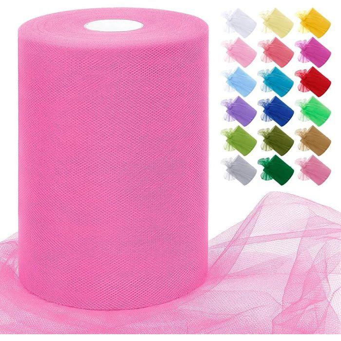 Rouleau de Tulle Rose Rosé 15cm x 91m Tulle Mariage Polyester Maille Tissu Ruban Mariage pour Tutu Jupe 15cm x 91m Rose Rosé