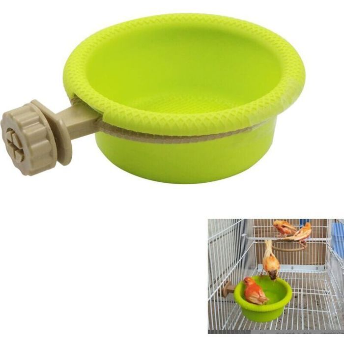 Baignoire suspendue pour oiseaux - PZCC - Diamètre intérieur 10 cm - Profondeur 5 cm - Plastique durable