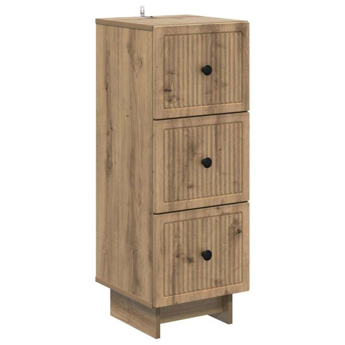 Petit meuble de rangement Vidaxl Armoire à tiroirs Chêne artisanal 33 x 34 5 x 90 cm