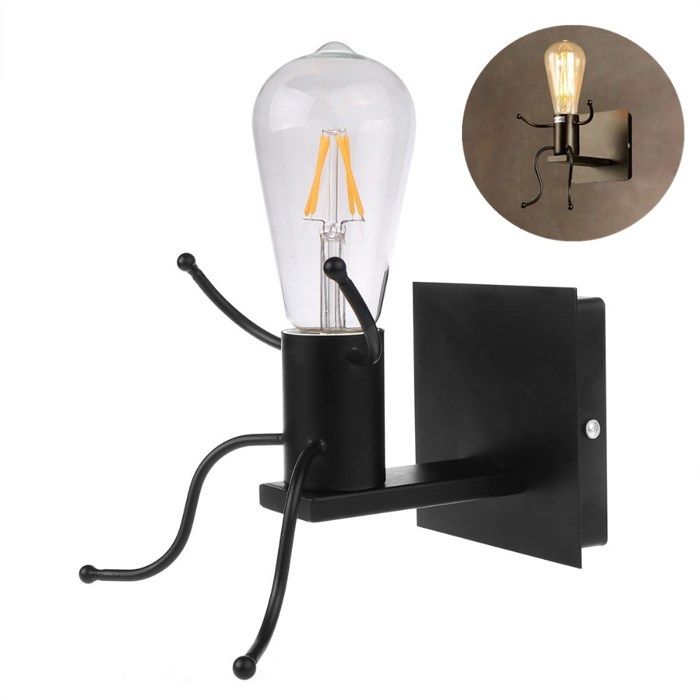 Lampe murale intérieur - Aueq - extérieur salle de bain chambre led ampoule avec prise enfant decoration salon lumiere design pas