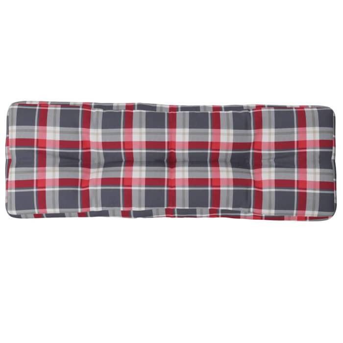 Moderne Coussin de palette motif à carreaux rouge 120x40x12 cm tissu Décoration de chaises & canapés @EU53717