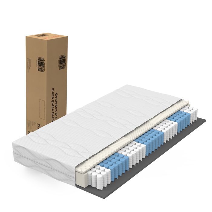Matelas à ressorts ensachés 160x200 cm - 160x200 cm - Ressorts ensachés - 1000 ressorts/2 m² - Fermeté H3/H4