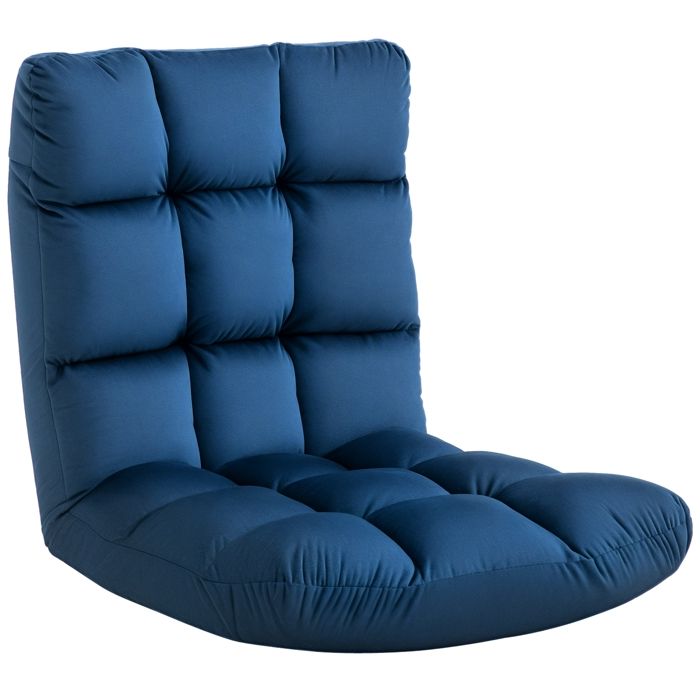 LIA Fauteuil Convertible Fauteuil Paresseux Grand Confort Inclinaison Dossier Multipositions 90°-180° Bleu Roi