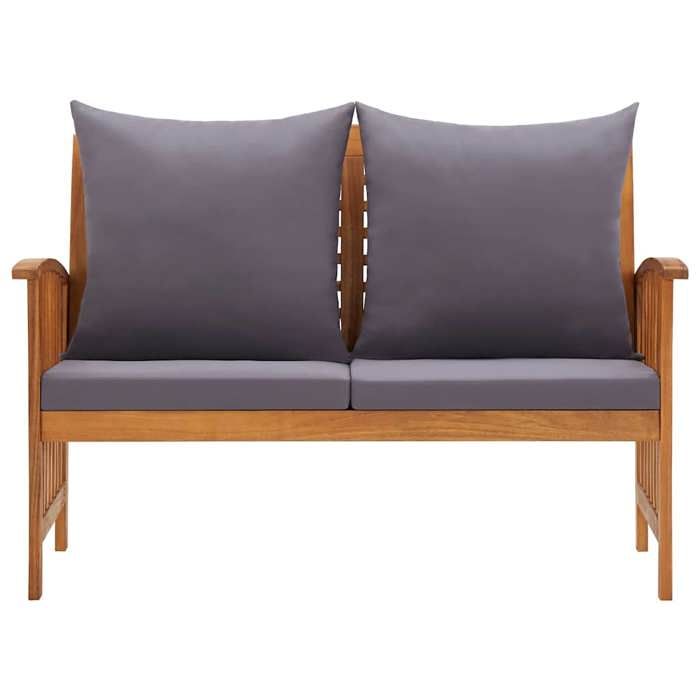 NEW Banc de jardin avec coussins 119 cm Bois solide dacacia Mobilier de jardin_77345