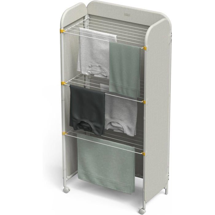 Éclipse Séchoir À Linge Réglable 3 Niveaux Housse En Tissu Intégrée Cadre En Acier Avec Roulettes Pliable Capacité 14Kg/14M Éclipse Séchoir À Linge Réglable 3 Niveaux Housse En Tissu Intégrée Cadre En Acier Avec Roulettes Pliable Capacité 14Kg/14M