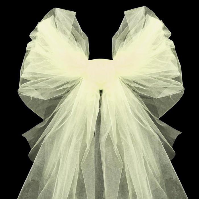 Rouleau de Tulle Bnc 48cm x 10m Tissu Mousseline pour Décoration Tulle Mariage DIY Tutu Embalge Cadeau Alternative Jaune