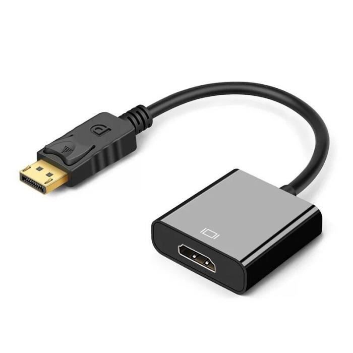 Adaptateur DisplayPort Vers HDMI 1.2 - 1080p - Câble 21cm Avec Verrouillage - Pour PC, Moniteur