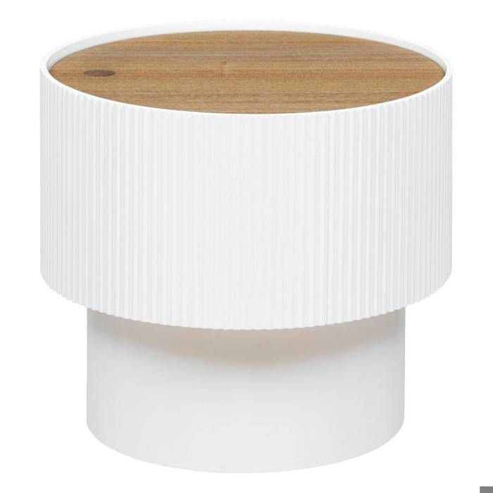 Table à café Enola en placage frêne D385cm blanc - Atmosphera Créateur dintérieur