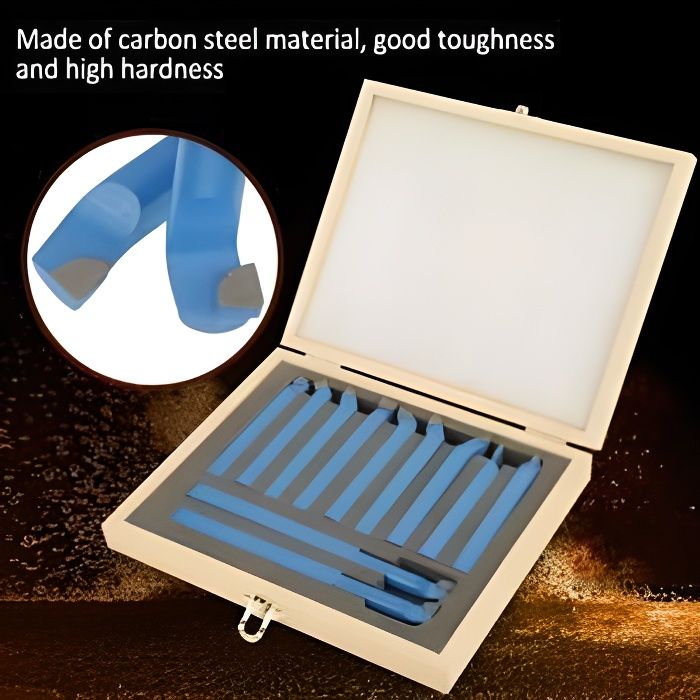 Kit D'outils De Tour à Métaux 11 Pièces Pointe Carbure Jeu De Coupe à