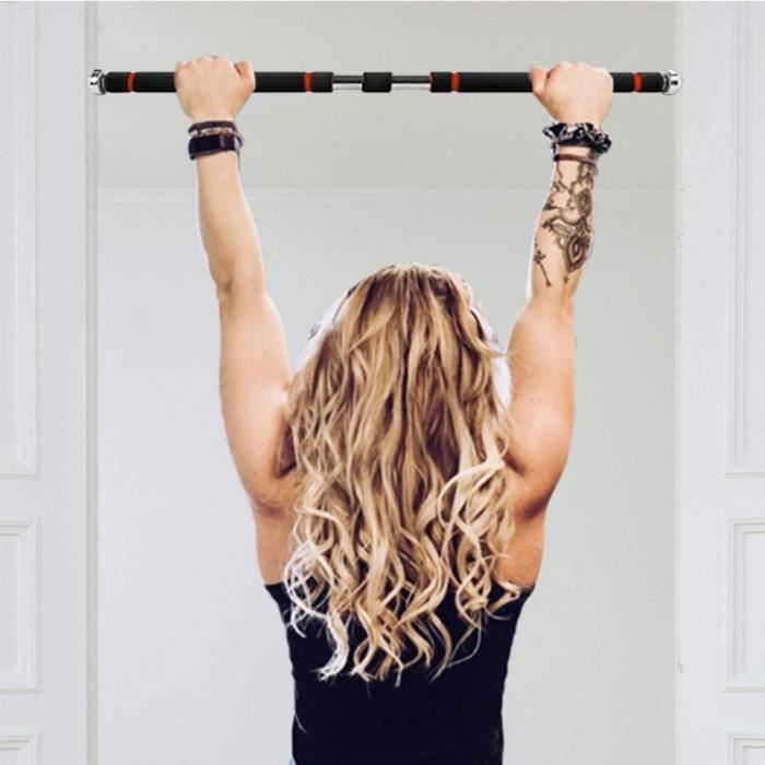  JNISHON Barre de traction de fitness en acier 80-130 cm Noir 
