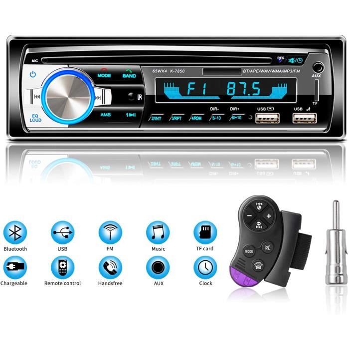 Autoradio Bluetooth USB, Radio Voiture Récepteur avec Lecteur MP3 WMA FM  Télécommande, Deux USB Port, Soutien iOS, Android[8] - Cdiscount Auto
