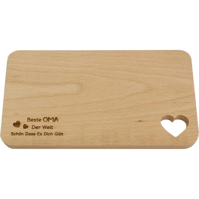 Planche à Déjeuner En Bois Coeur Gravée Pour Grand-Mère - Planche à Pain Et Découpe