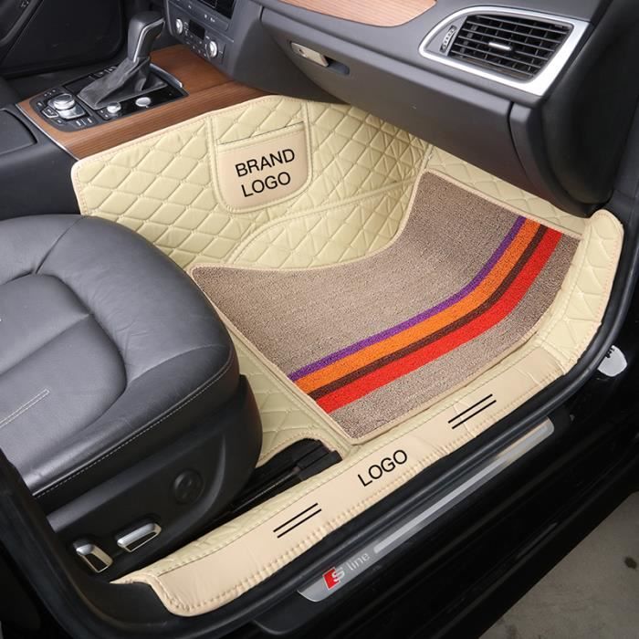 Tapis de sol de voiture sur mesure,double couche,en cuir durable,pour siège  avant (uniquement pour un siège)- beige passenger - Cdiscount Auto