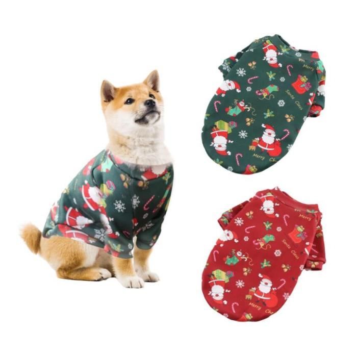Déguisement de chien de noël,2 pièce pull de Noël pour chien chat