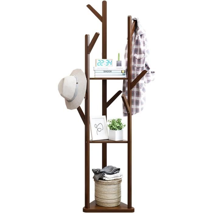 Porte-manteau Sur Pied 182 Cm Avec 12 Crochets - Métal Blanc - Pour Entrée, Salon, Chambre - Stable Et Design épuré