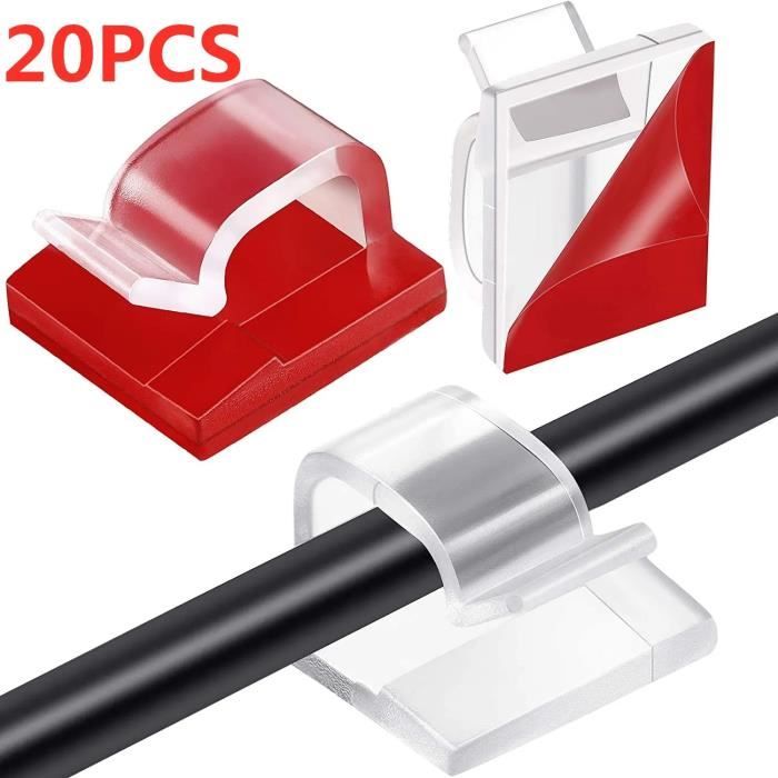 sourcing map 60Pcs Attache de câble auto-adhésive monte le