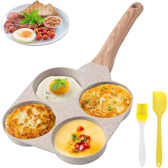 Poêle à œufs 3 Compartiments – Antiadhésive En Aluminium – Petit Déjeuner