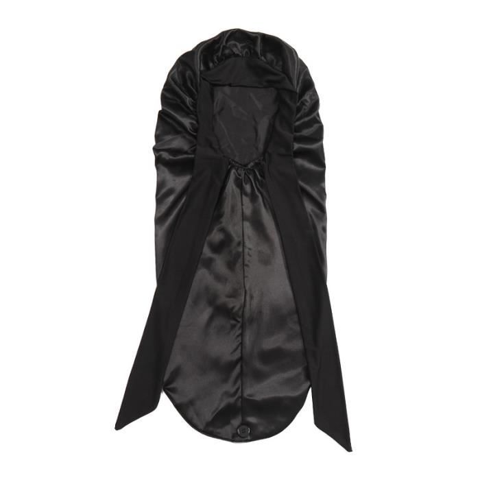 Bonnet Satin - Femme - Long Bonnet en Satin Noir - Antidérapant - Soins Capillaires - 2pcs