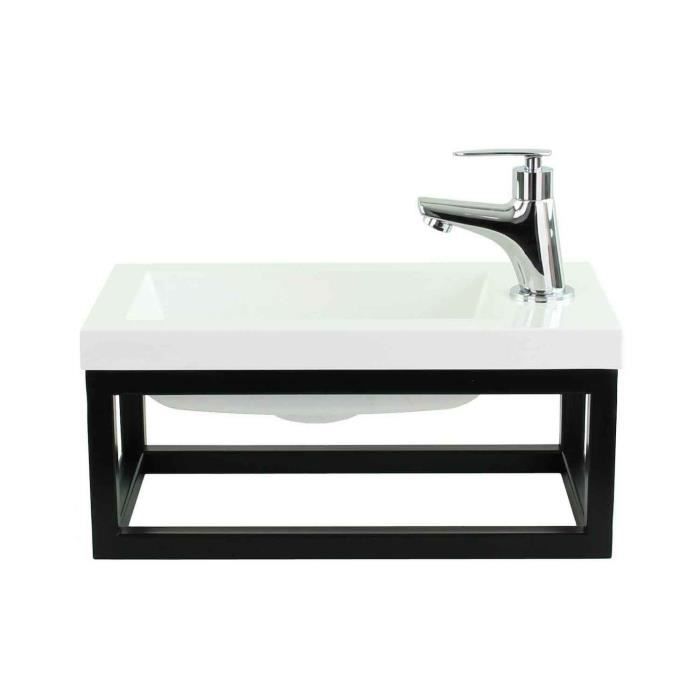 Toilette Meuble Salle De Bain Mesa 40x22 Cm Blanc Lavabo Armoire