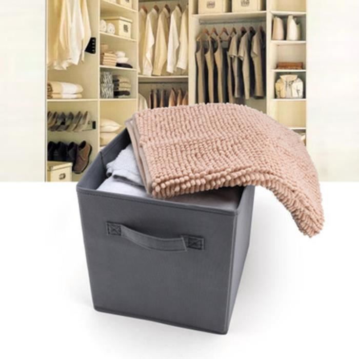Tiroir De Rangement Tissu 27x27x28 Cm Gris Achat Vente
