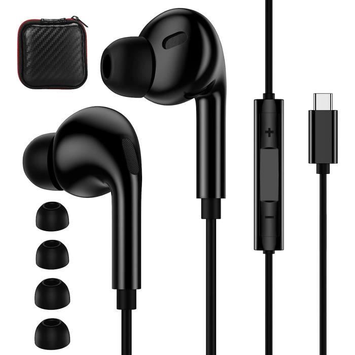 Écouteurs USB C pour Samsung Galaxy S22 Ultra S21 S20 FE A53 A33 5G, écouteurs  USB C avec microphone, écouteurs intra-auriculaires 