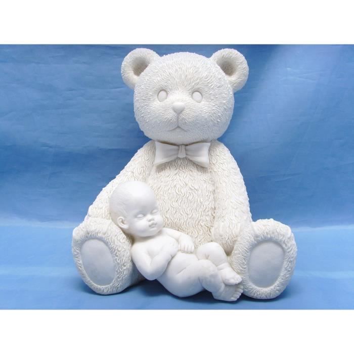 Figurine Ourson Et Bebe Ht 18 X 15 Cm Figurine Ange Figurine Bebe Cadeau Naissance Cdiscount Maison