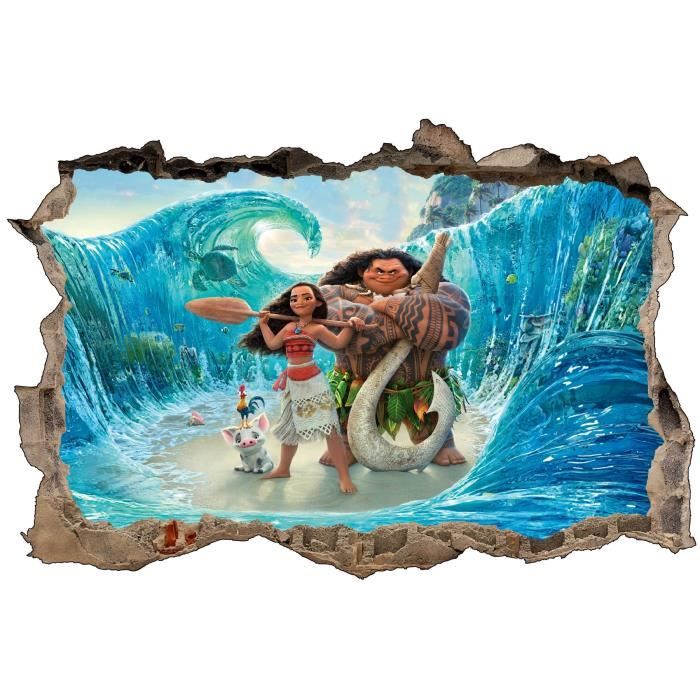 Stickers 3d Vaiana Ref Dimensions Papier 60x40cm Cdiscount Maison