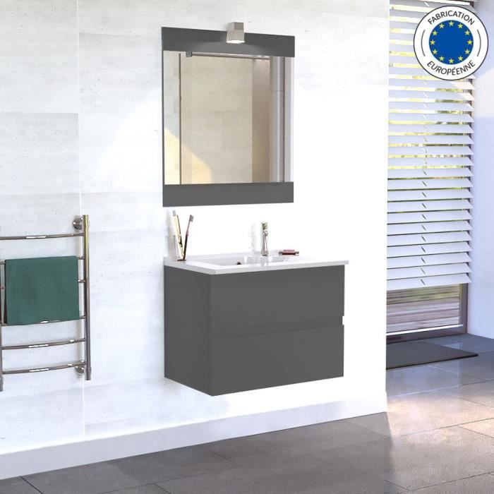 Meuble Vasque Salle De Bain Largeur 70 Meuble Salle De Bain Simple Vasque Rosaly 70 Gris Brillant 70 Profondeur 46 Achat Vente Meuble Vasque Plan Meuble Salle De Bain Simple Cdiscount