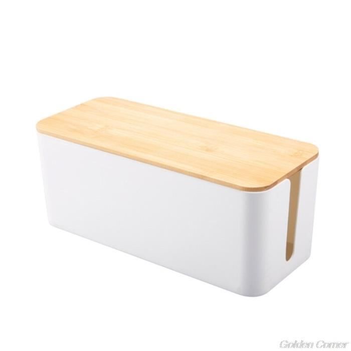 Boîtier De Rangement Pour Câbles Et Prises - Gris - 26,5x9,5x7 Cm - Organiseur Bureau Ou Mur - Dissipation De Chaleur