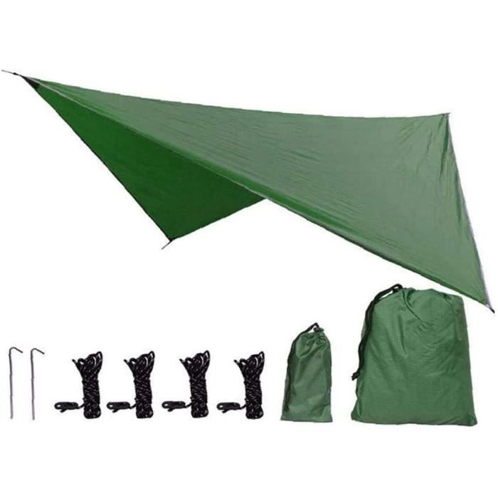 Bâche De Camping Imperméable Camouflage - 2x2 M - Auvent, Abri Extérieur Pour Randonnée, Pique-nique, Plage - 13