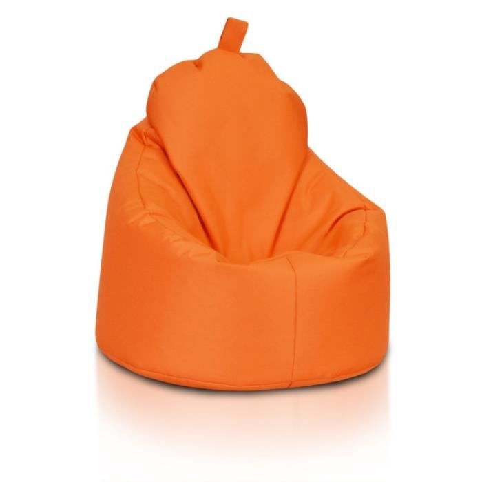 fauteuil pouf yoko poliester 75x70cm orange