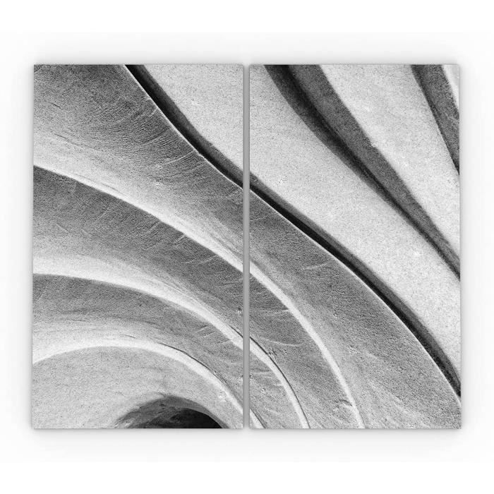 WENKO Lot De 2 Plaques De Protection En Verre Universel Bistro Marron – Couvre-Plaque Cuisson, Planche à Découper Et Sécurité Enfant