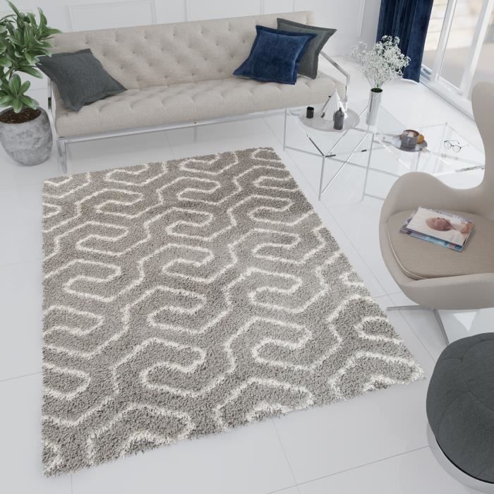 Tapiso Pimky Tapis De Salon Chambre Ado Design Moderne Rose Gris