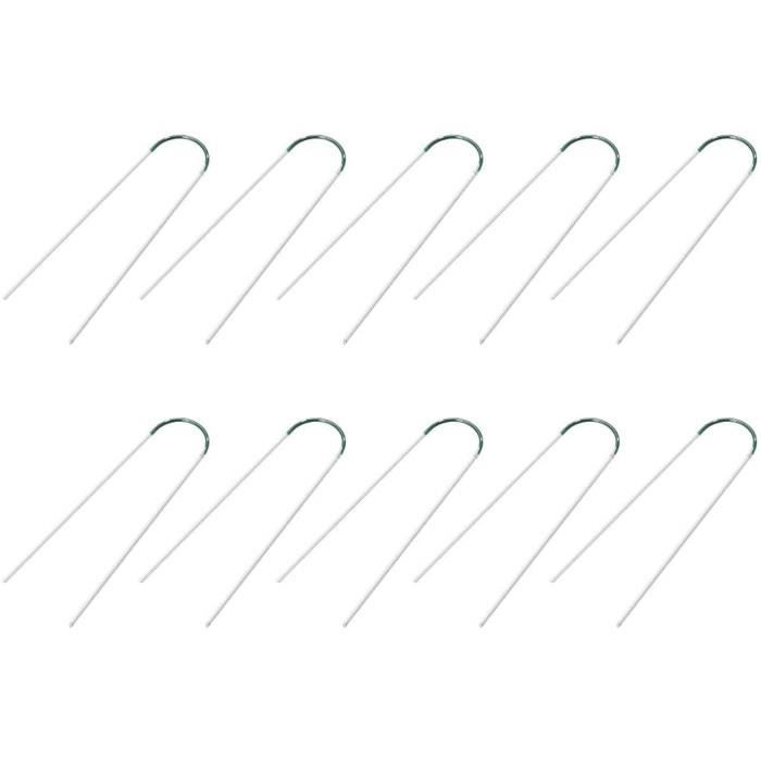 80 Piquets De Jardin En U + 30 Rondelles - 150 Mm, Acier Galvanisé - Pour Fixer Toile, Bâche, Voile Désherbage - 5