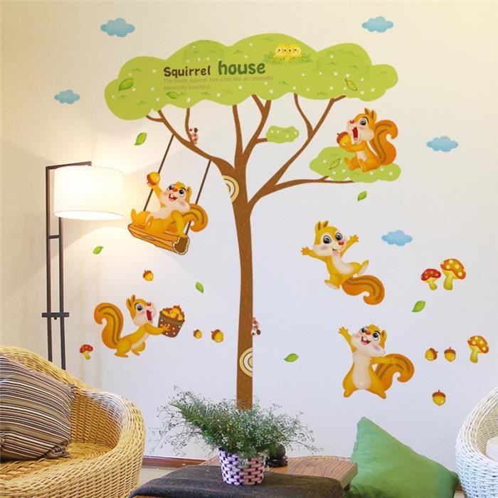 Cartoon Sticker Mural Decoration Jungle Sauvage Animaux Sticker