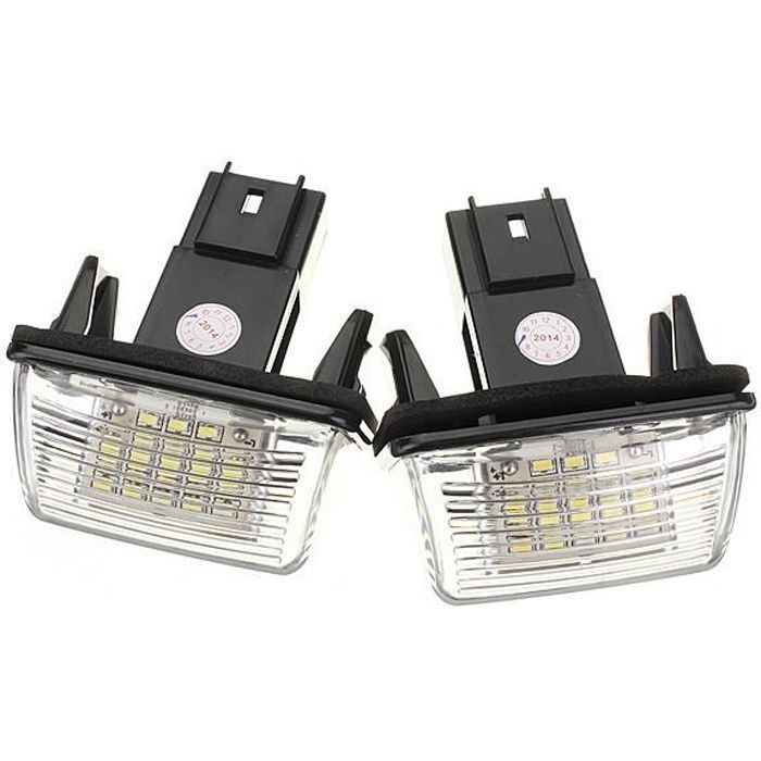 2 x LED Feux plaque d'immatriculation eclairage pour Peugeot 206