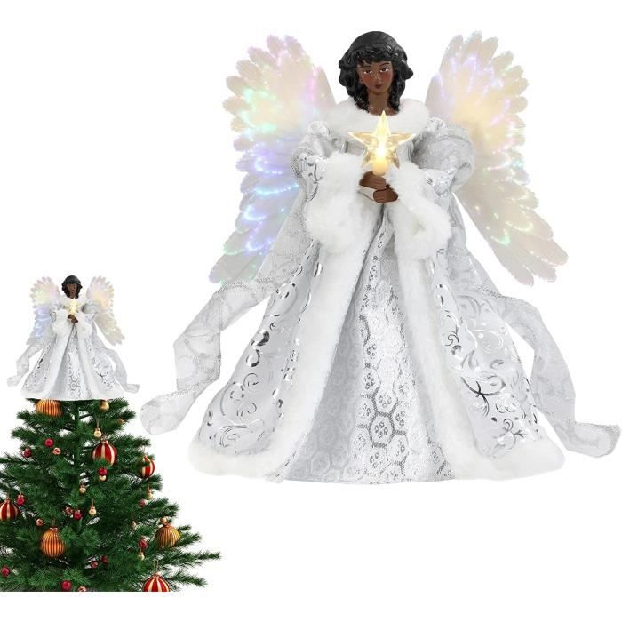 Cimier Sapin De Noël Ange Rouge – Figurine 32.6cm, Pour Décorer Le Sommet De L'arbre Ou En Décoration D'intérieur