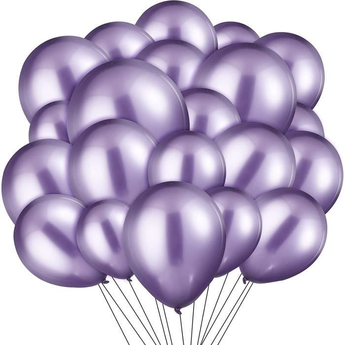 12 ballons métallisés violet 