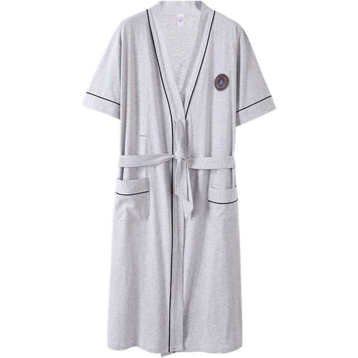 Peignoir en Coton Manches Courtes pour Hommes t L ger Kimono
