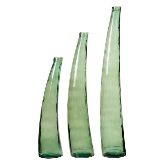 Vase Vert verre 20 x 20 x 120 cm Cdiscount Maison