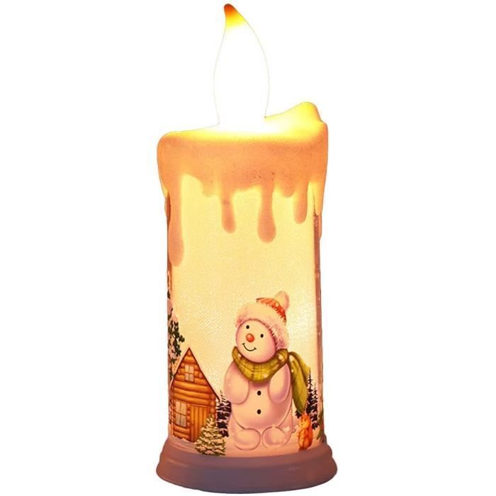 Noel Realiste Pilier Bougie Led Lumiere Santa Bonhomme De Neige Lampe De Nuit Sans Flamme Lampe De Nuit A 2 10 Cdiscount Maison