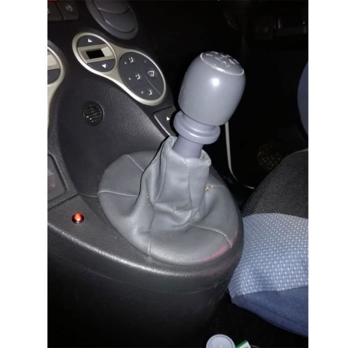 5 vitesse - Pommeau de levier de vitesse avec botte en cuir 5 vitesses pour FIAT PANDA 2003 2005 2006 2007