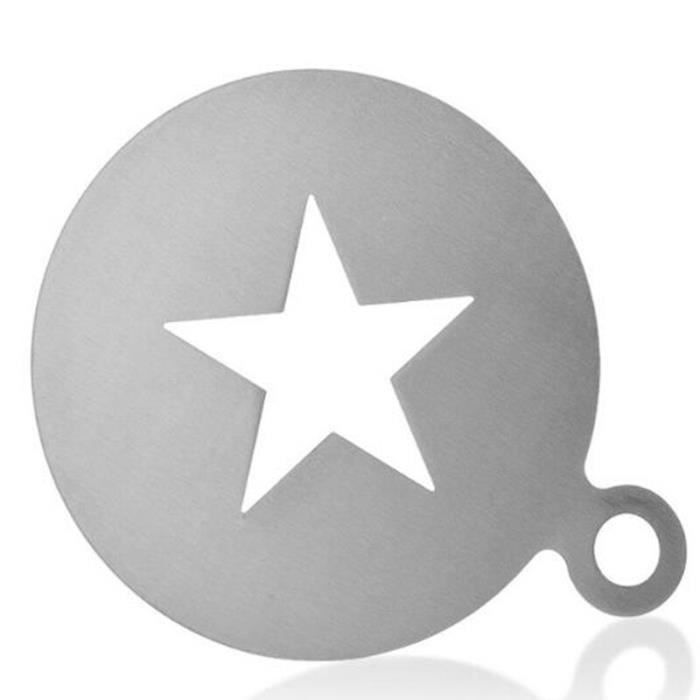 Pochoirs Café Art - Lot De 8 Motifs Noël/Valentin - Diamètre 8,5 Cm, Plastique Alimentaire